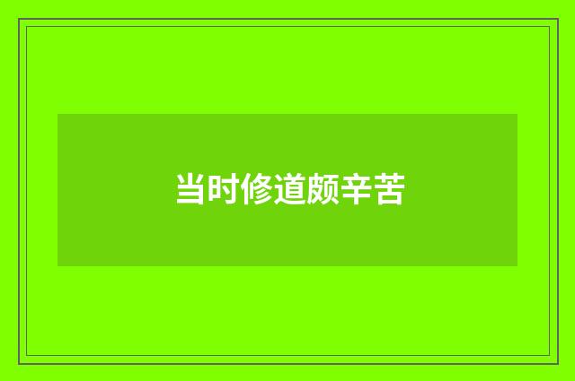 当时修道颇辛苦