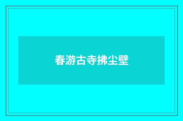 春游古寺拂尘壁