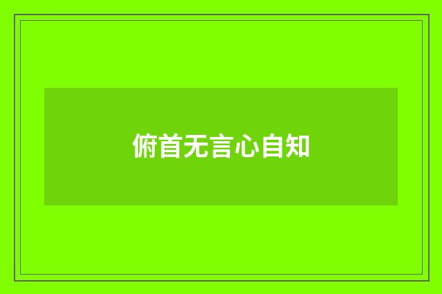 俯首无言心自知