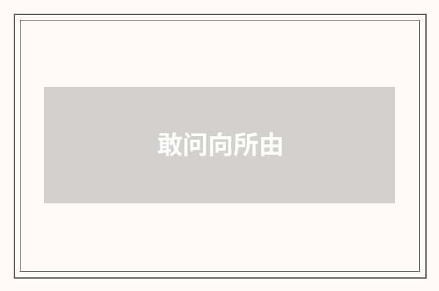 敢问向所由