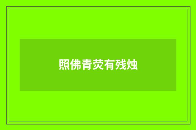 照佛青荧有残烛