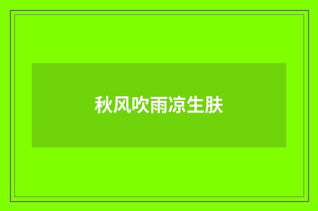 秋风吹雨凉生肤