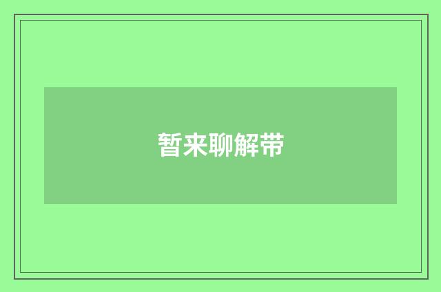 暂来聊解带