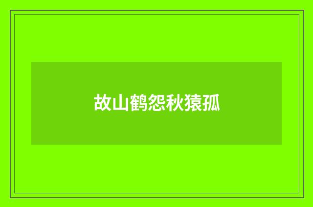 故山鹤怨秋猿孤