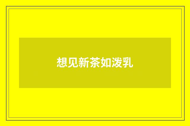 想见新茶如泼乳