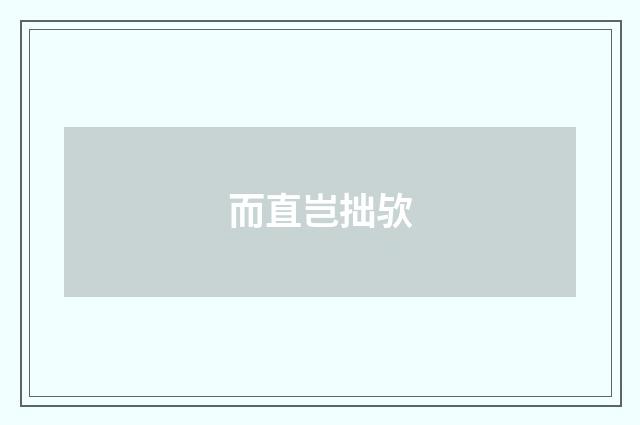 而直岂拙欤