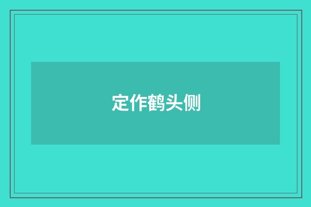 定作鹤头侧