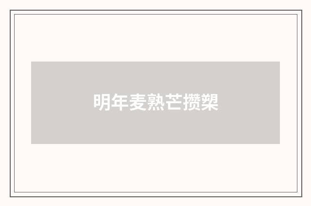 明年麦熟芒攒槊