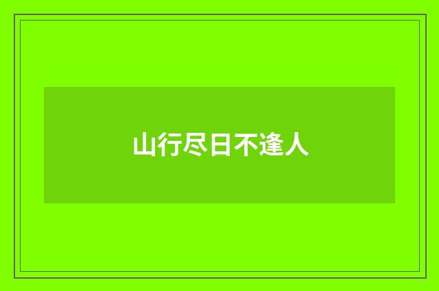 山行尽日不逢人