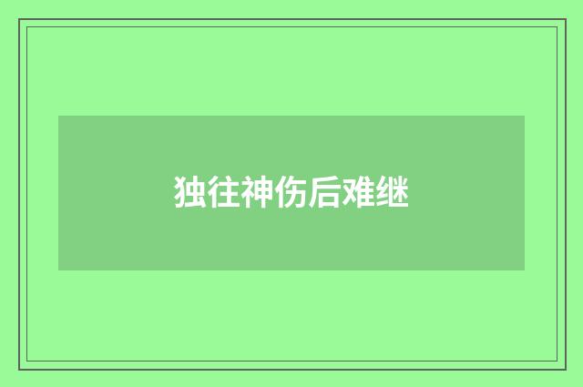 独往神伤后难继