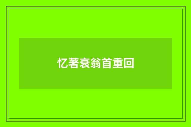 忆著衰翁首重回