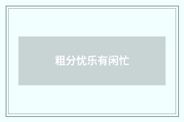 粗分忧乐有闲忙