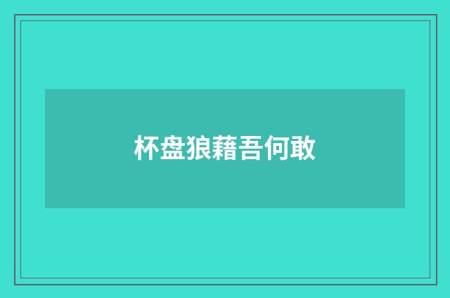 杯盘狼藉吾何敢