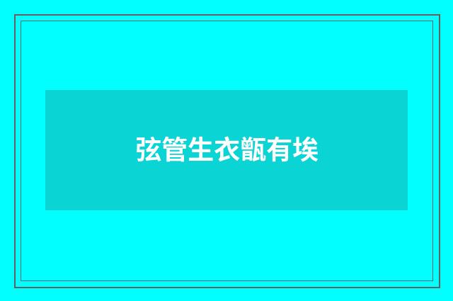 弦管生衣甑有埃
