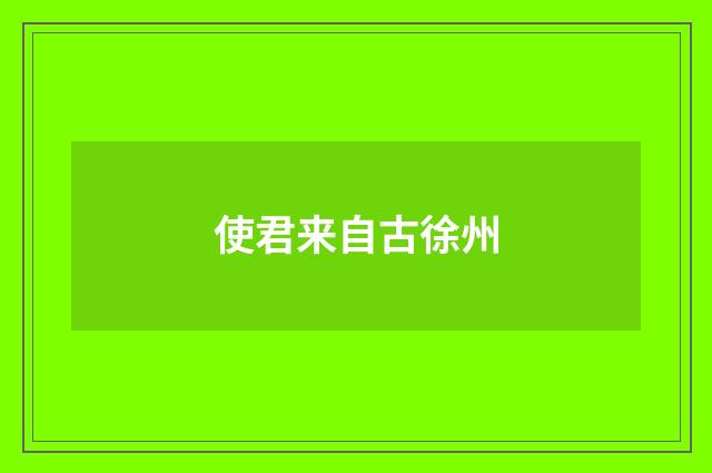 使君来自古徐州