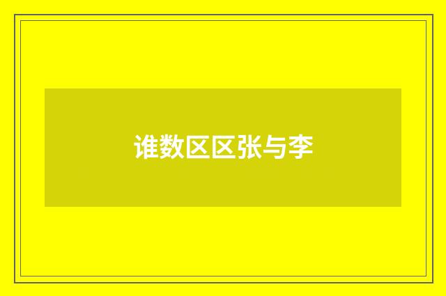 谁数区区张与李