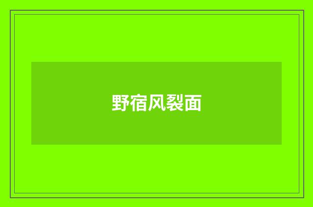 野宿风裂面