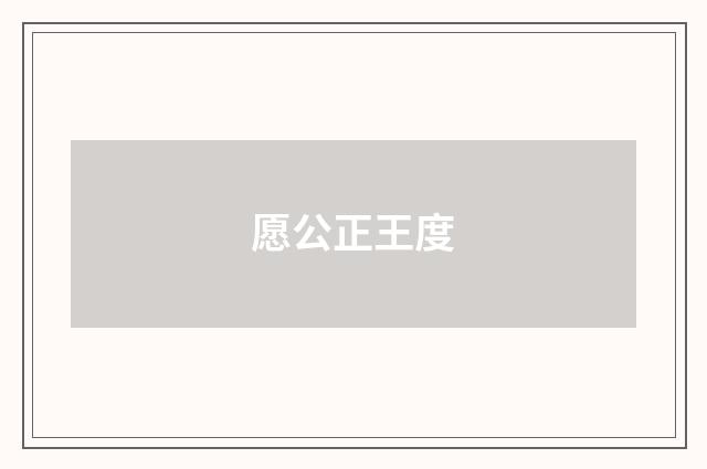 愿公正王度