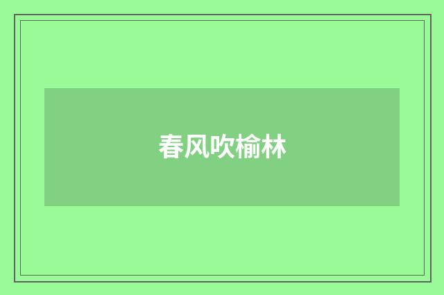 春风吹榆林