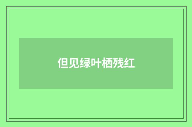 但见绿叶栖残红