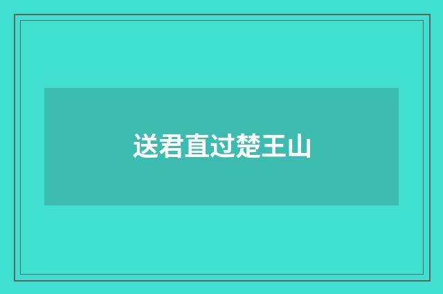送君直过楚王山