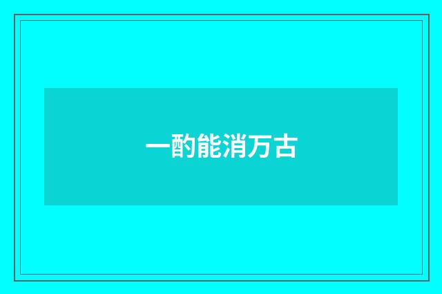 一酌能消万古