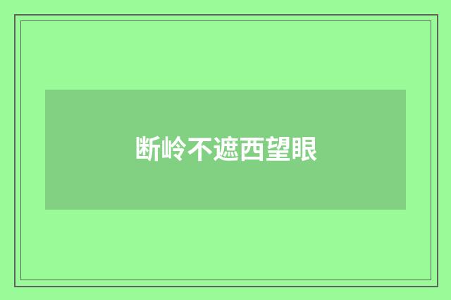 断岭不遮西望眼