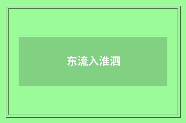 东流入淮泗