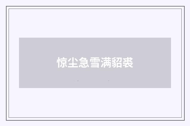 惊尘急雪满貂裘