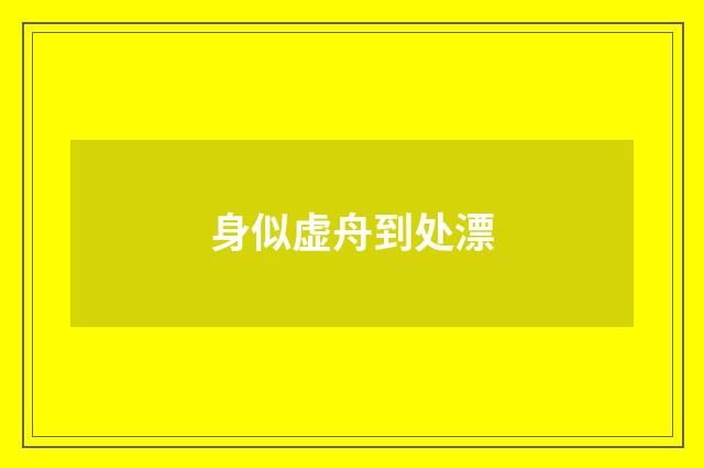 身似虚舟到处漂