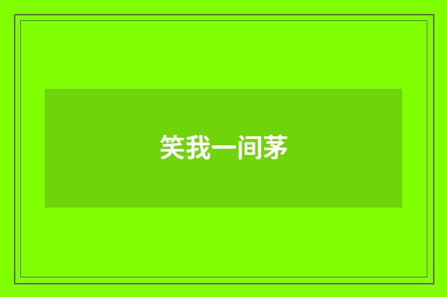 笑我一间茅