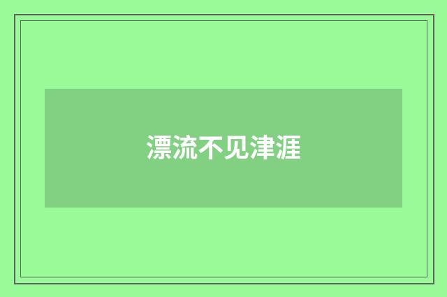 漂流不见津涯