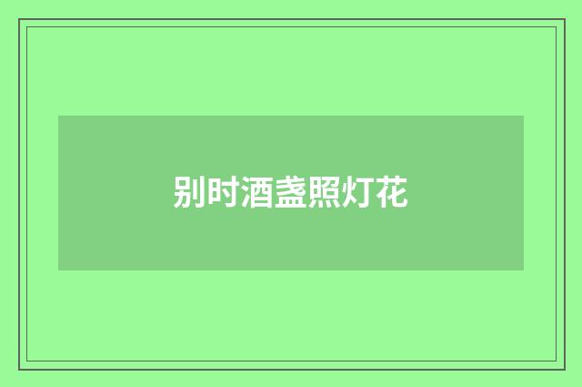 别时酒盏照灯花