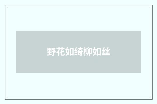 野花如绮柳如丝