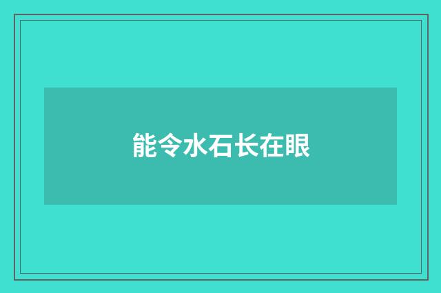 能令水石长在眼
