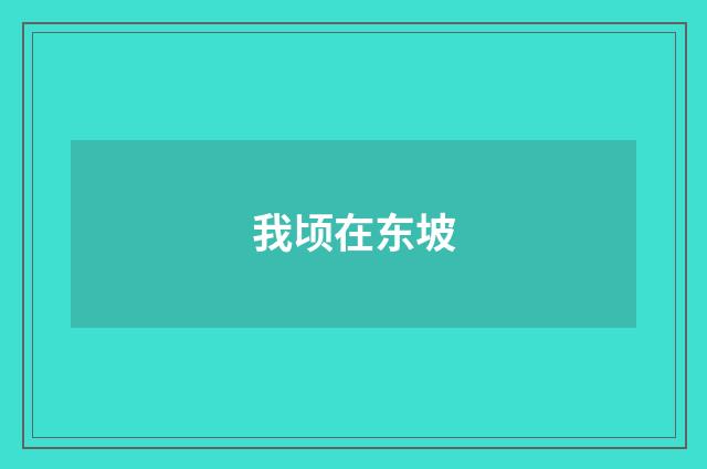 我顷在东坡
