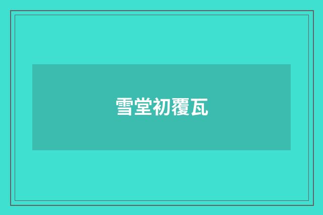 雪堂初覆瓦