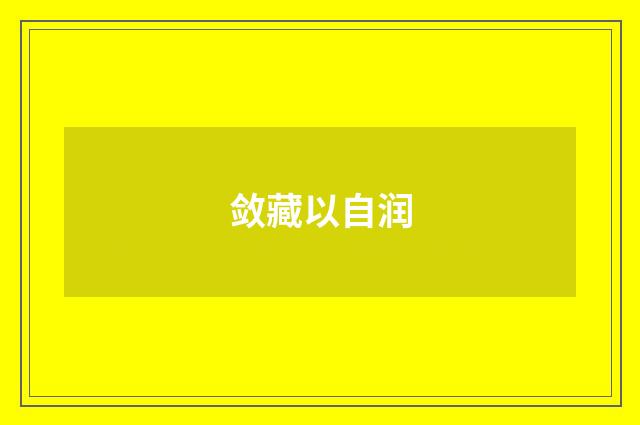 敛藏以自润