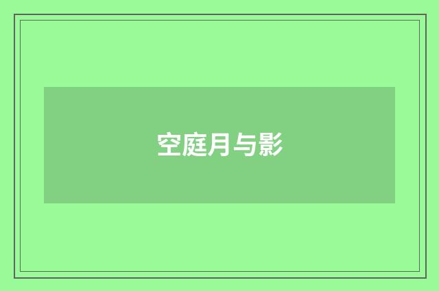 空庭月与影