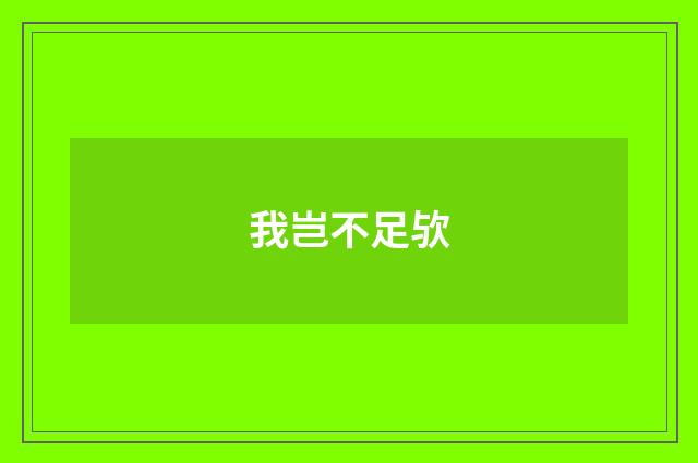 我岂不足欤