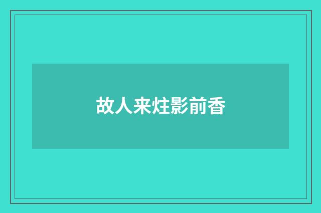 故人来炷影前香