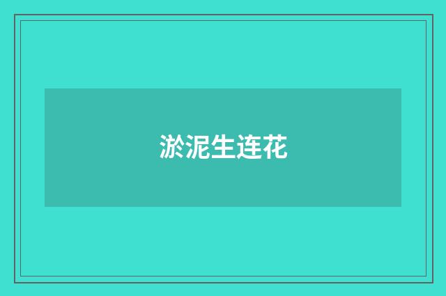 淤泥生连花