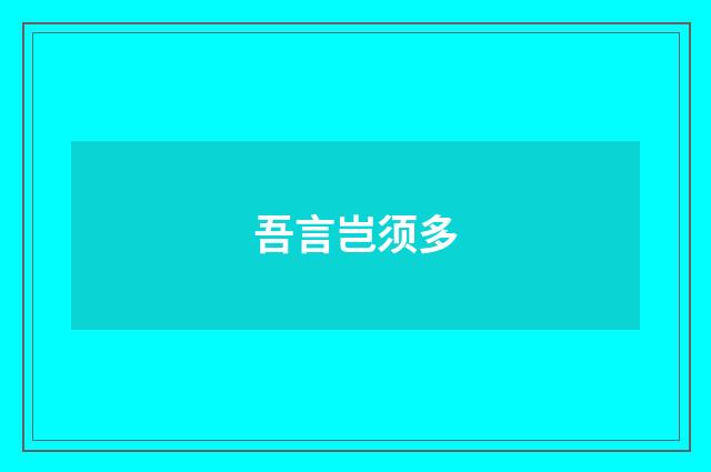 吾言岂须多