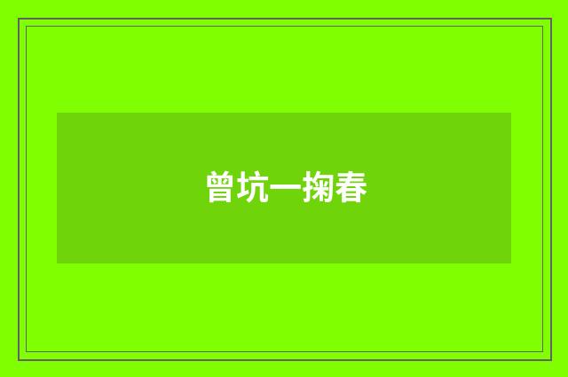 曾坑一掬春