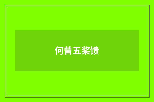 何曾五桨馈