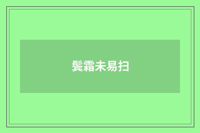 鬓霜未易扫