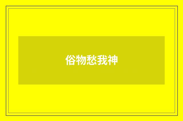 俗物愁我神
