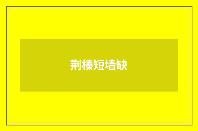 荆榛短墙缺