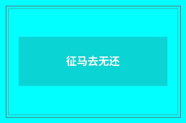 征马去无还