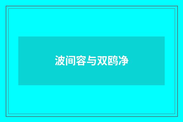 波间容与双鸥净